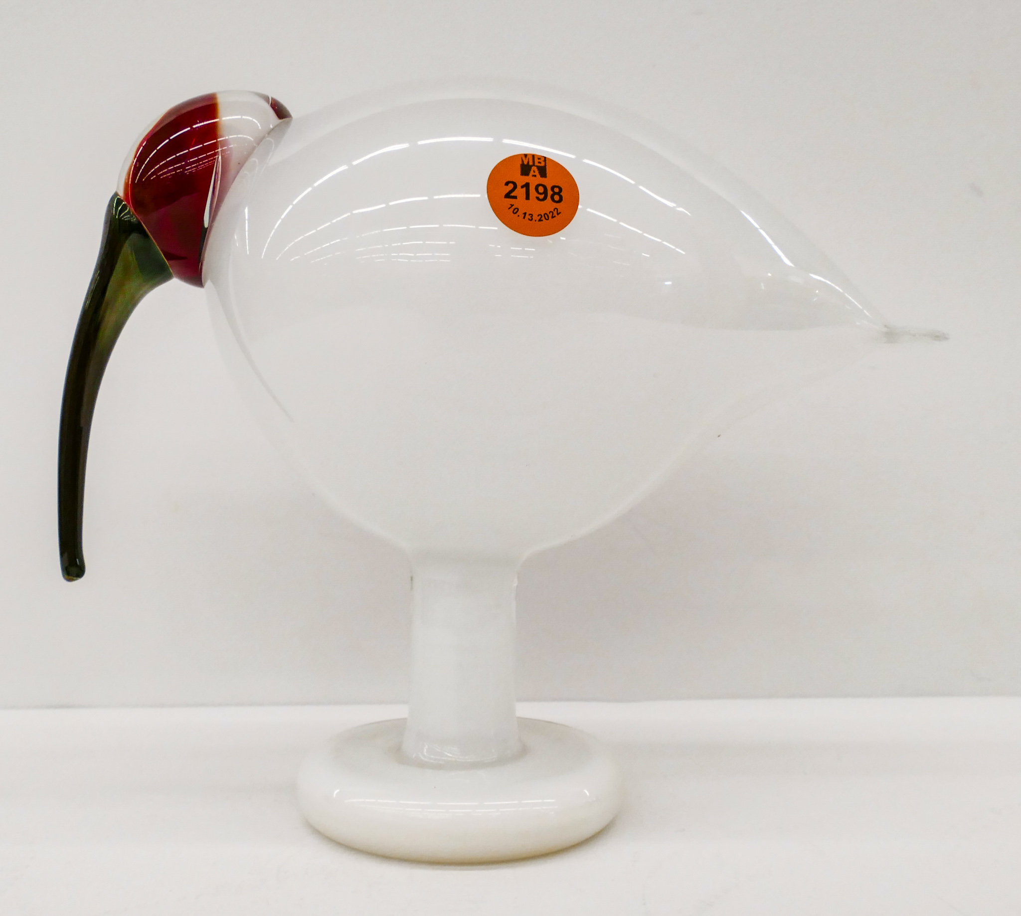 Appraisal: Oiva Toikka ''White Ibis'' Iittala Nuutajarvi Glass Bird ''