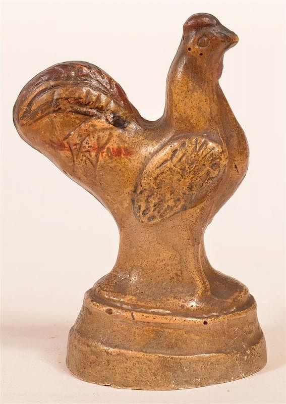 Appraisal: Molded Chalkware Figure of a Rooster Pennsylvania th Century Hollow