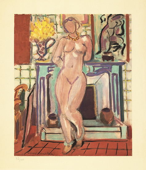 Appraisal: HENRI MATISSE after Nu Collotype and stencil coloring circa x