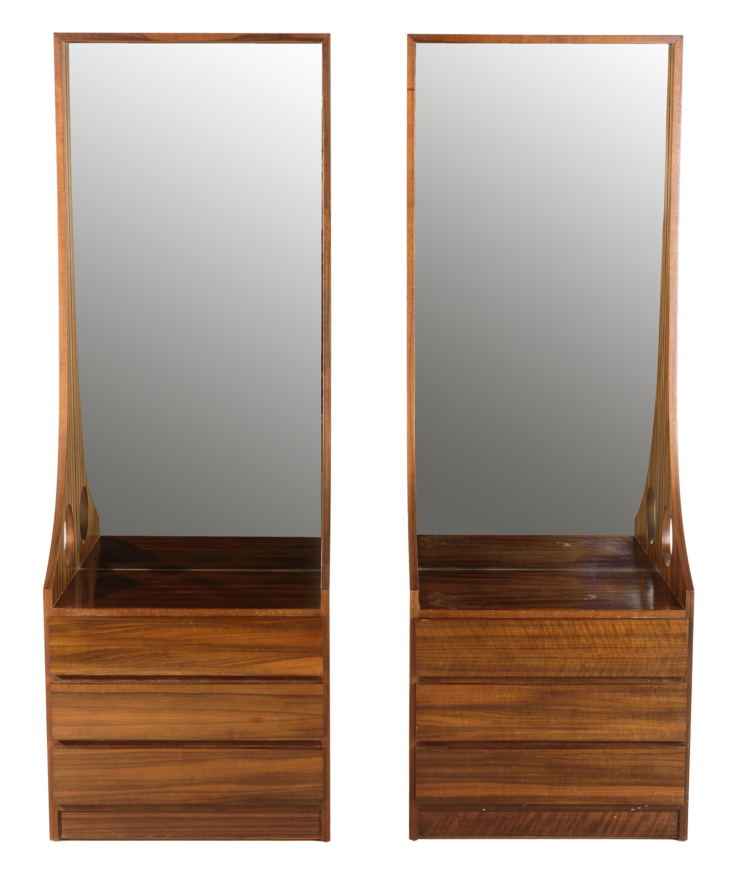 Appraisal: PAIR OF AUSTRALIAN MIRRORED BEDSIDE CABINETS Australia c s