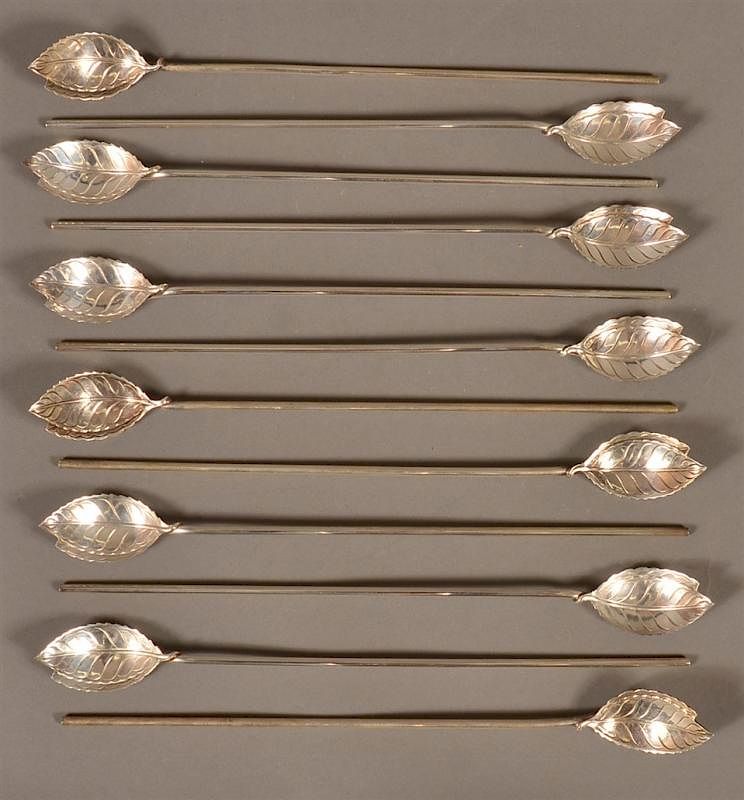 Appraisal: Tiffany Co Sterling Silver Ice Tea Spoons Set of Twelve