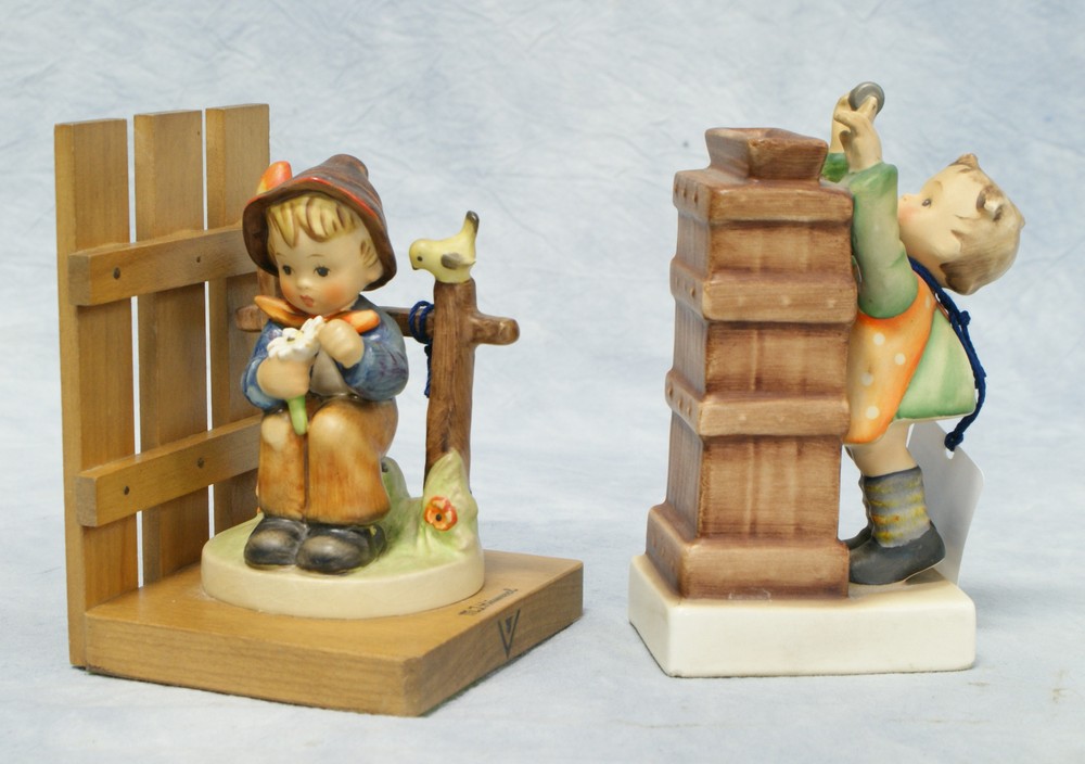 Appraisal: Hummel figurines Little Thrifty Bank Hum no key TMK- She