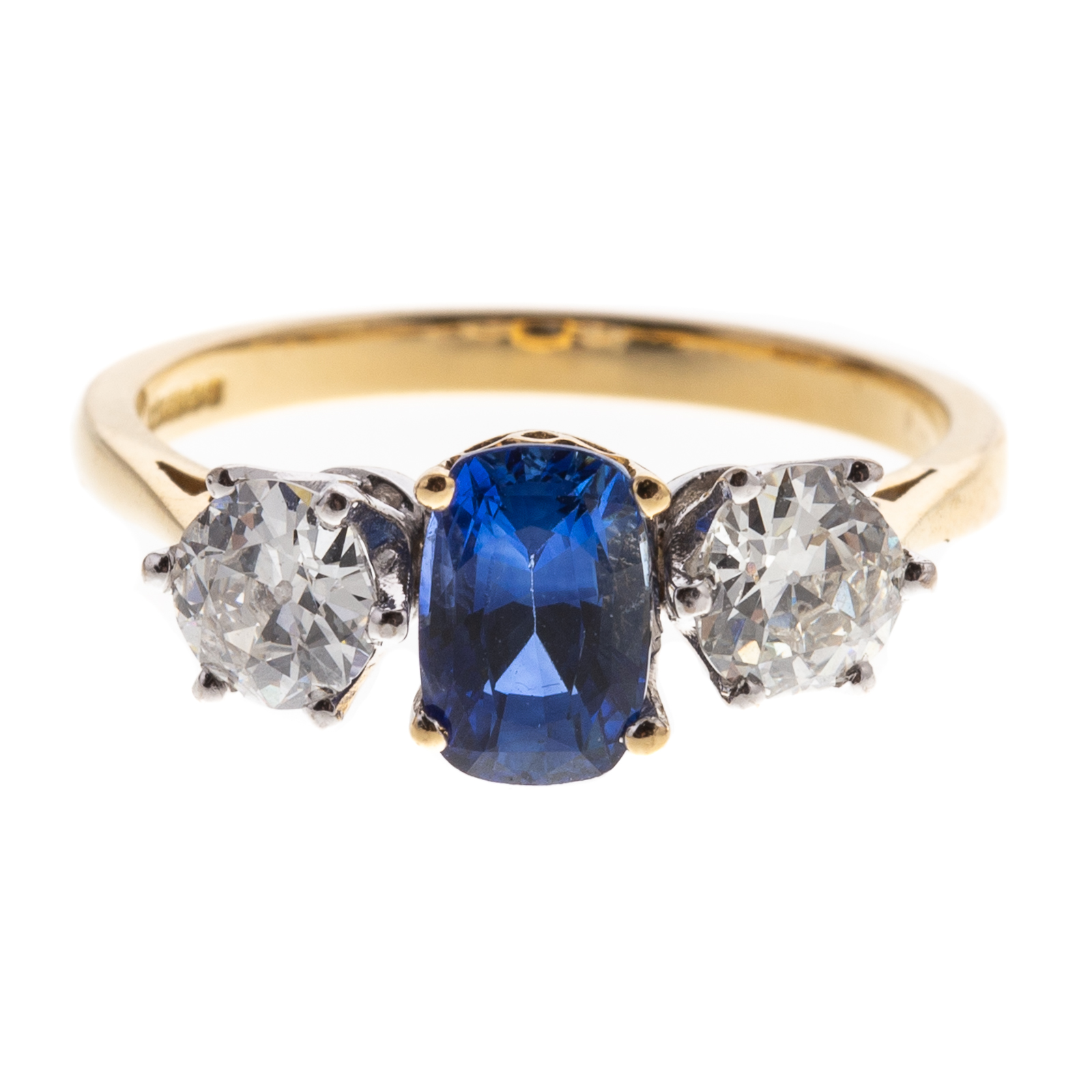 Appraisal: AN ANTIQUE SAPPHIRE DIAMOND RING IN K K yellow gold