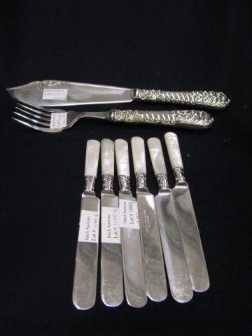 Appraisal: Set of Mother-of-Pearl Breakfast Knives sterling ferrules