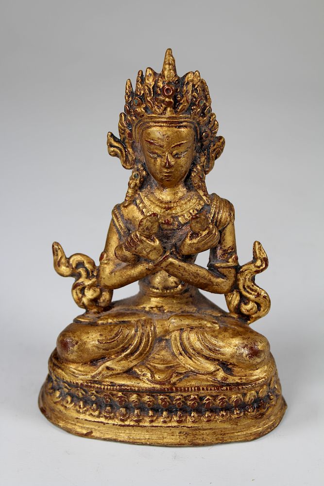 Appraisal: Nepalese Tibetan Cast Brass Figure Avalokitsvara Nepalese Tibetan Cast Brass