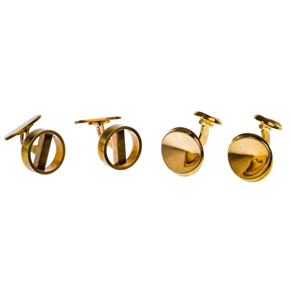 Appraisal: GEORG JENSEN K YELLOW GOLD CUFFLINK SETS pairs including a