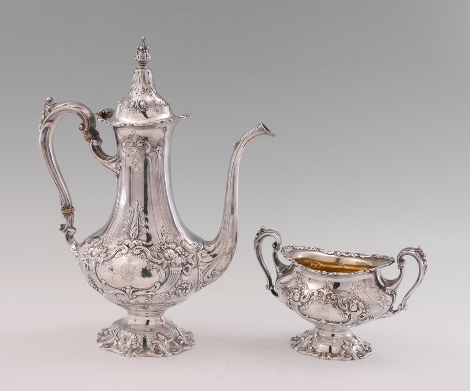 Appraisal: REED BARTON FRANCIS I STERLING CHOCOLATE POT CREAMER pieces total