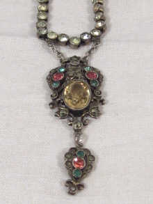 Appraisal: A silver and paste necklace circa