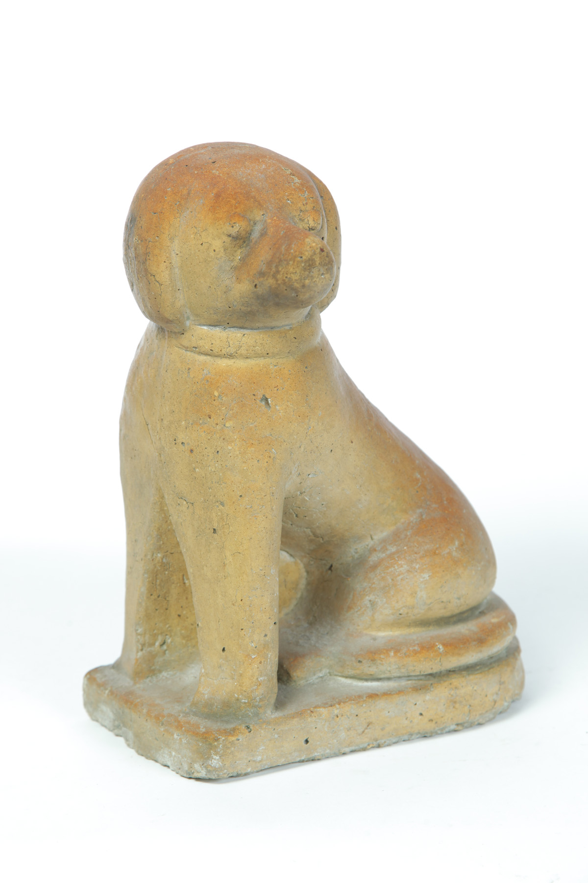 Appraisal: OHIO SEWERTILE SEATED DOG Late th-early th century Stylized dog