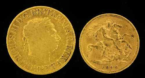 Appraisal: A George III Sovereign poor and a Victoria Old Head