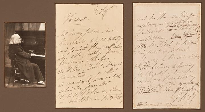 Appraisal: LISZT FRANZ Manuscript in German boldly signed at the foot