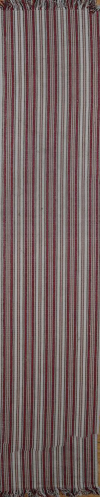 Appraisal: Woodware Weave Cotton Striped Flat Weave Runner x in Condition