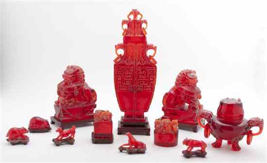 Appraisal: A Collection of Chinese Resin Articles of various forms including