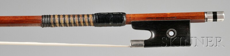 Appraisal: Silver Mounted Violin Bow Otto Hoyer the round stick stamped