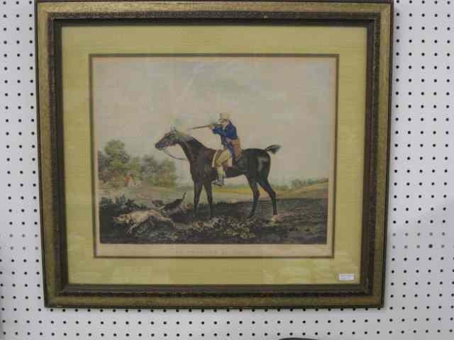 Appraisal: Handcolored Fox Hunt Engraving ''Le Chasseur Au Tirer'' image area