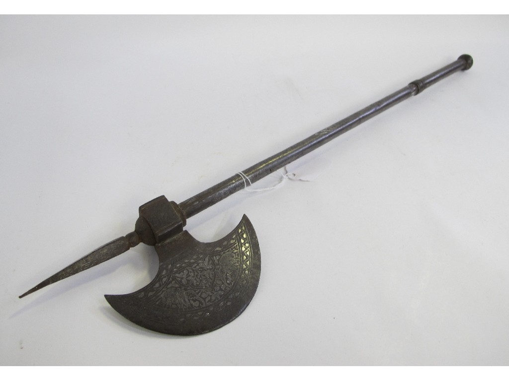 Appraisal: Steel battleaxe with integral dagger