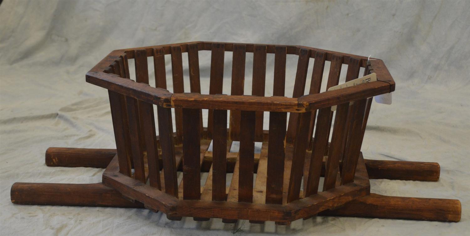 Appraisal: Pine cheese basket red stained finish probably New England origin