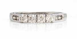 Appraisal: An ct white gold eight round brilliant cut diamond set