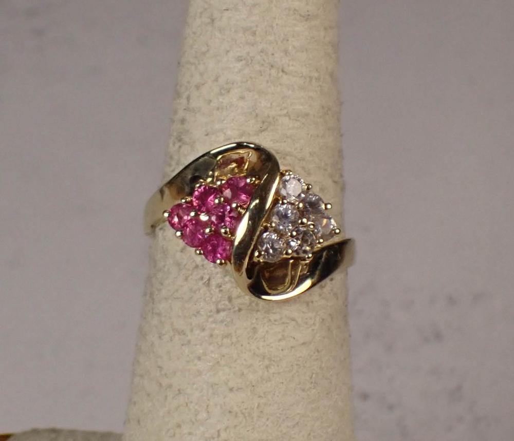 Appraisal: PINK TOURMALINE AND FOURTEEN KARAT GOLD RING The yellow gold