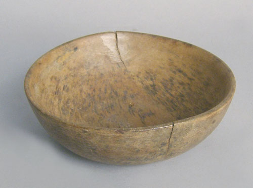 Appraisal: New England burl bowl th c h x dia