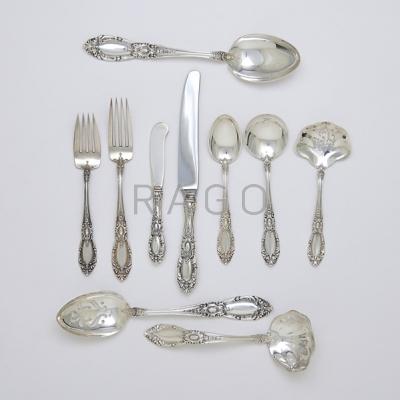 Appraisal: TOWLE KING RICHARD STERLING FLATWARE Six piece place setting for