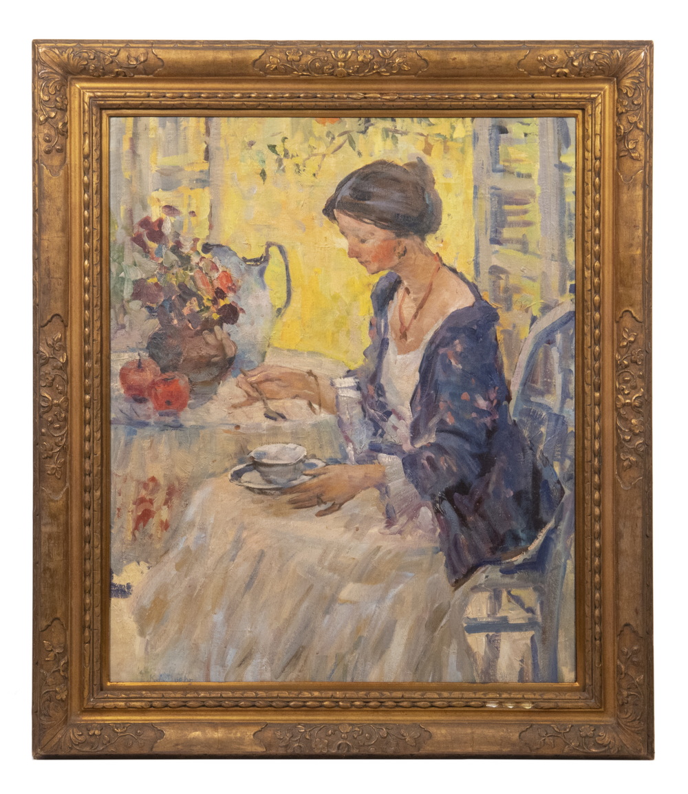 Appraisal: KARL ALBERT BUEHR IL VT FRANCE - Lady Having Tea