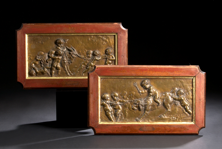 Appraisal: Pair of Napoleon III Patinated Bronze Relief Plaques in the