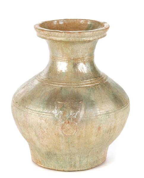 Appraisal: A Chinese green glazed pottery burial jar Han Dynasty glaze