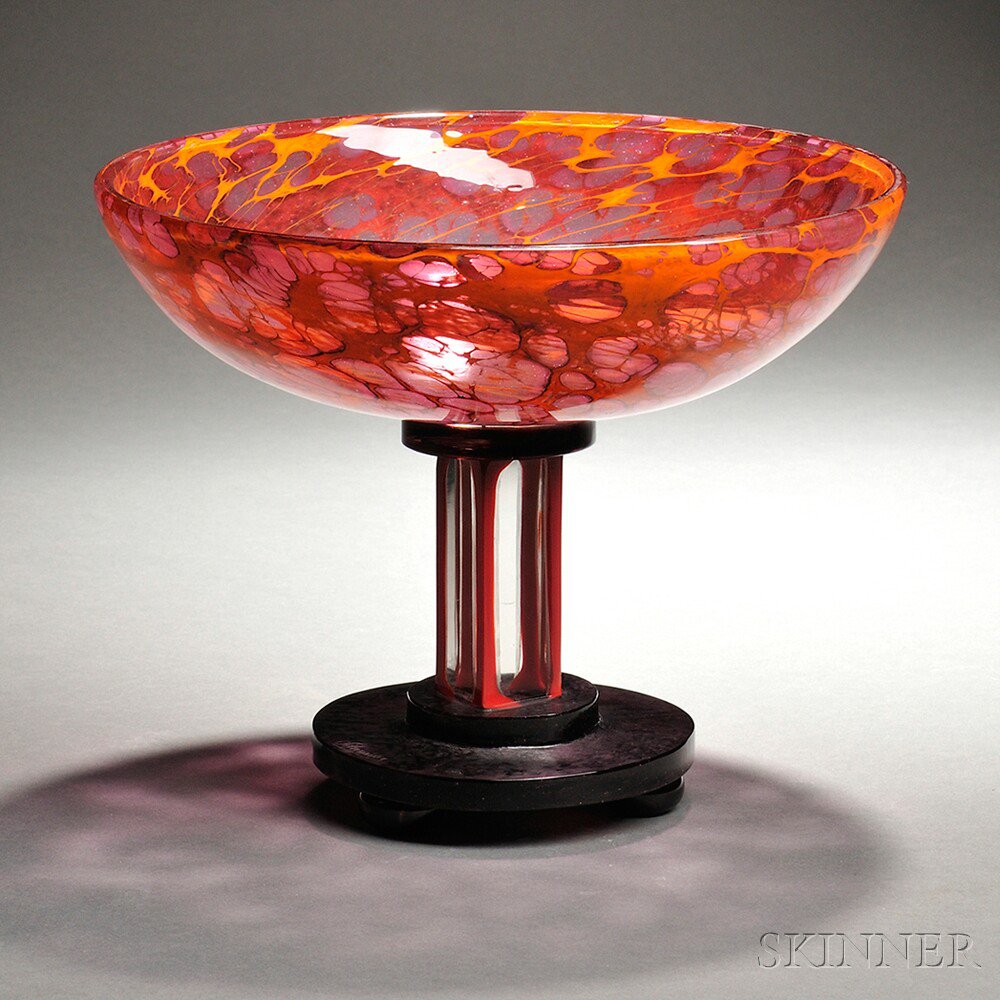 Appraisal: Schneider Art Glass Center Bowl France c the orange and