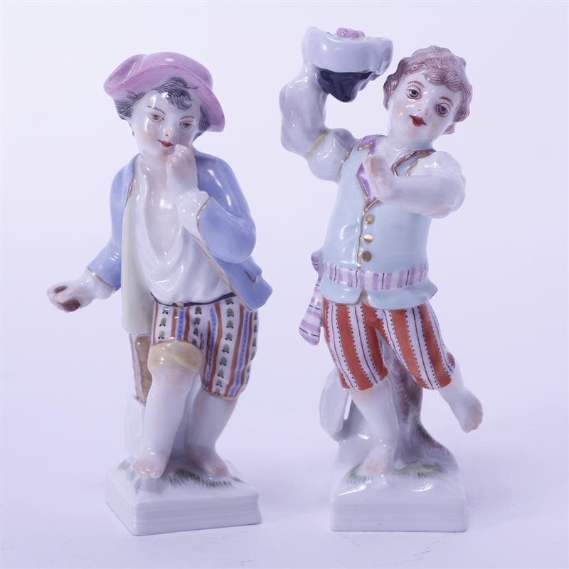 Appraisal: Two KPM German Porcelain Child Figurines Both with red stamp