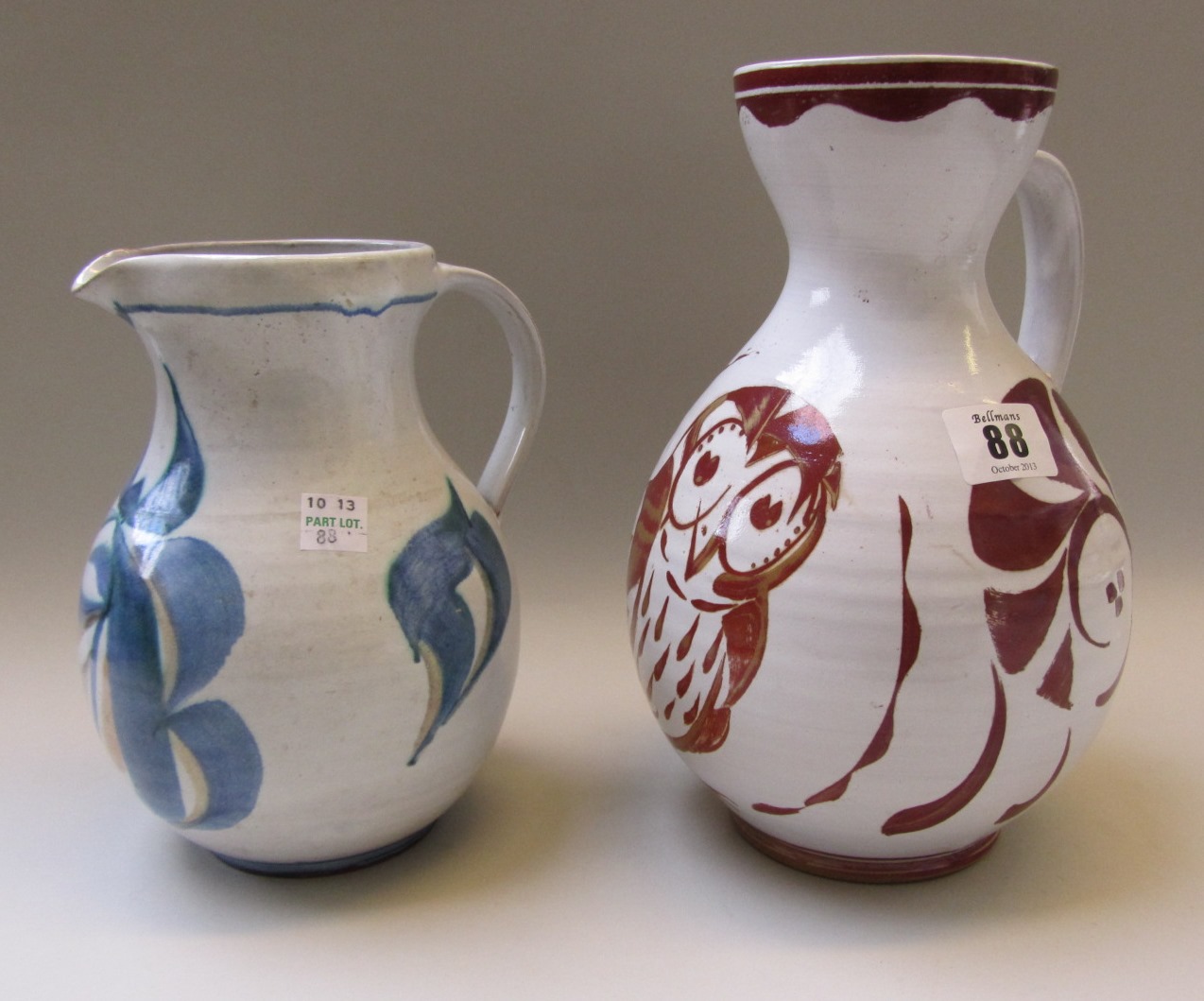 Appraisal: A studio pottery jug by Alan Caiger Smith decorated with