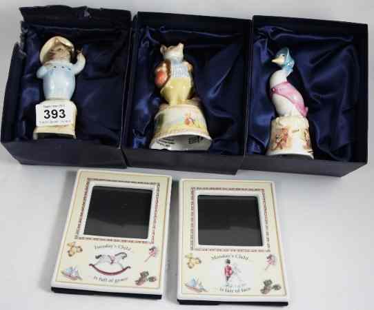 Appraisal: Royal Worcester Beatrix Potter Candle Snuffers Jemima Puddle Duck Piggling