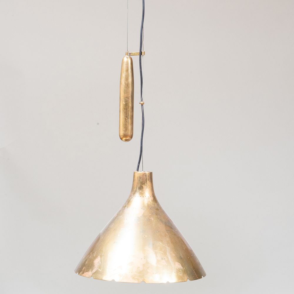 Appraisal: Pavo Tynell Brass Counter Balance 'K - ' Light Pendant