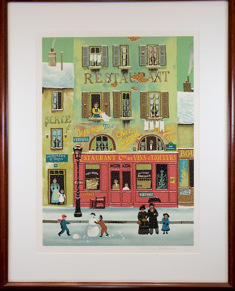 Appraisal: Michel Delacroix born Michel Delacroix born Street Scene E A