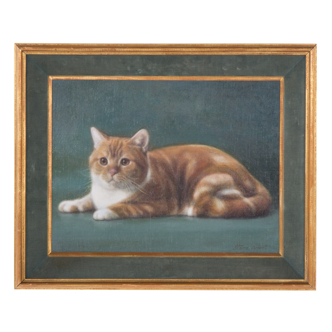 Appraisal: Stere Grant Orange Tabby oil on masonite Romanian American th