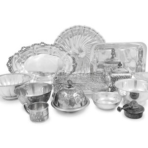 Appraisal: A Group of Silver and Silver-Plate Articles comprising a silver-plate