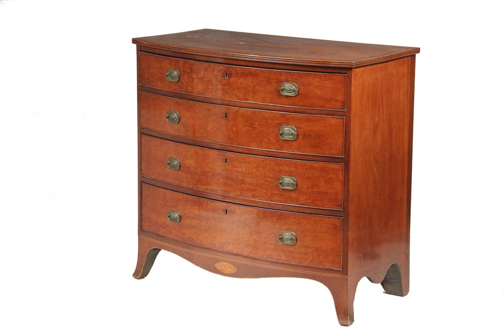 Appraisal: AMERICAN BOWFRONT DRESSER - New England Cherry Dresser probably Rhode