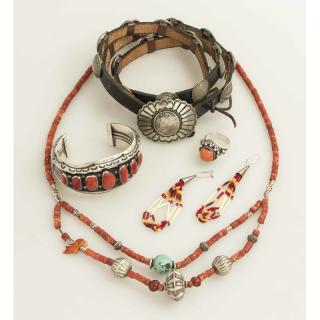 Appraisal: Assorted Southwest Jewelry Assorted Southwest jewelry comprising a a coral