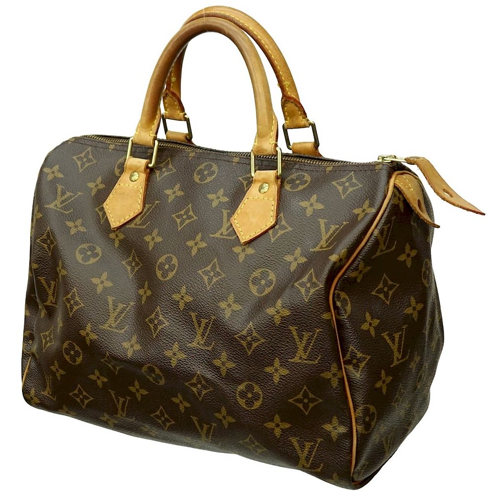 Appraisal: Louis Vuitton Brown Canvas Monogram Speedy Bag Louis Vuitton Brown