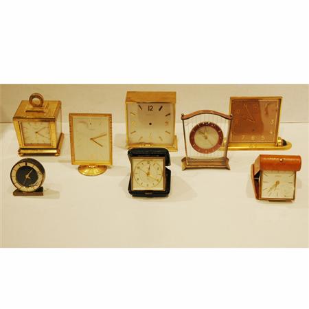 Appraisal: Group of Eight Desk and Travel Clocks Estimate -