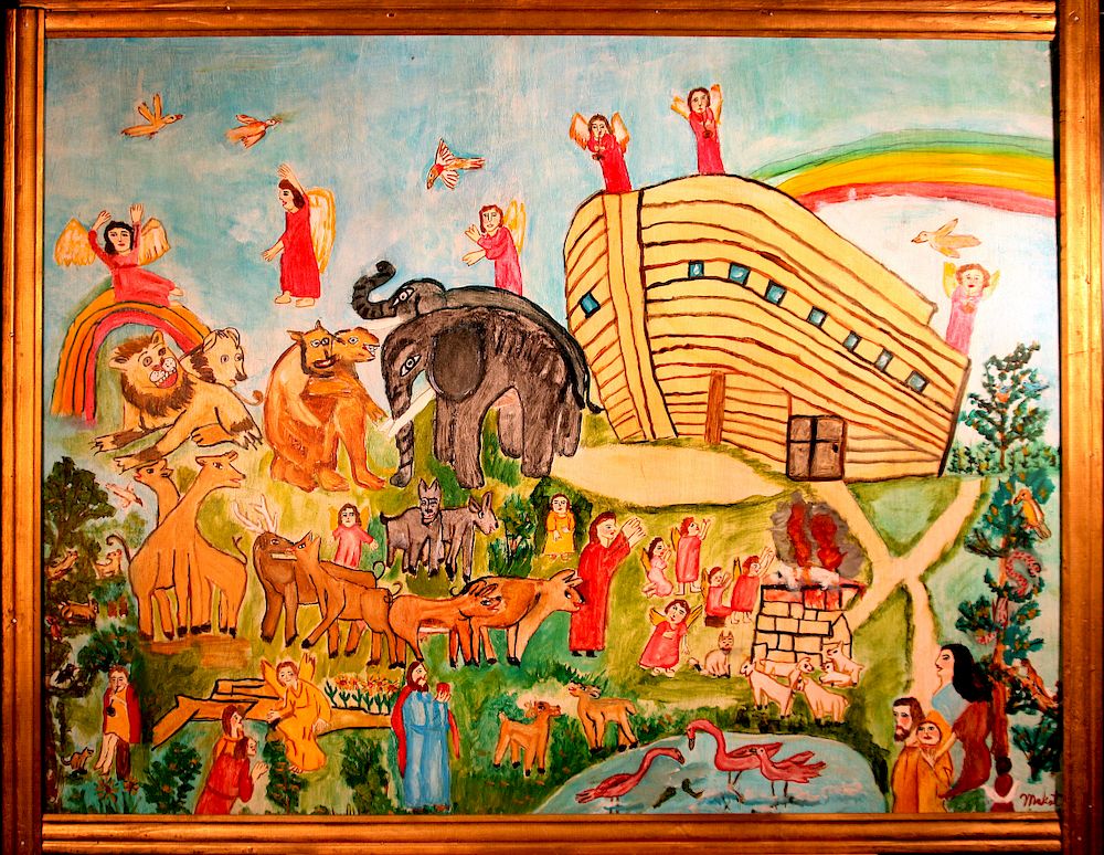 Appraisal: Outsider Art Myrtice West Noah's Ark West Myrtice b d