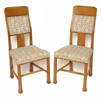 Appraisal: A pair of Continental oak chairs probably Austrian circa gently