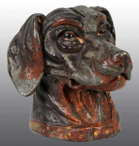 Appraisal: Lead Dog Head Still Bank Description All original with great