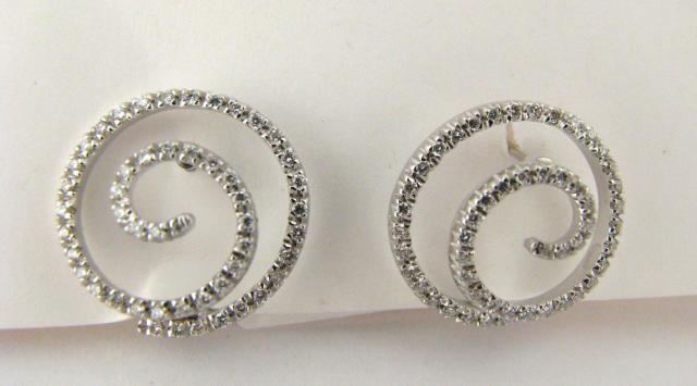 Appraisal: New k white gold diamond mini cloud style earrings Each