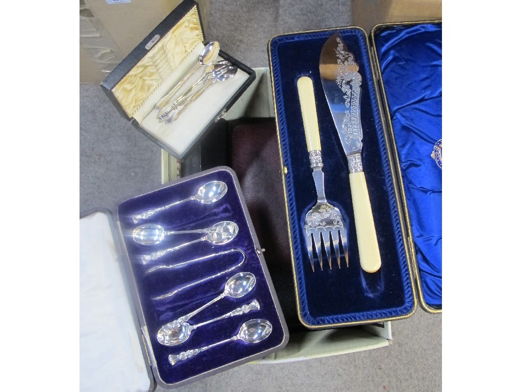 Appraisal: A box of cased cutlery sets