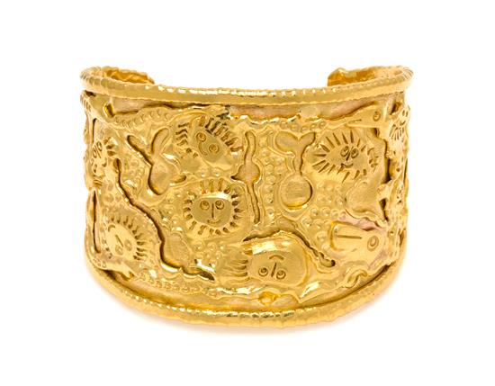 Appraisal: Sale Lot A A Karat Yellow Gold Cuff Bracelet Jean