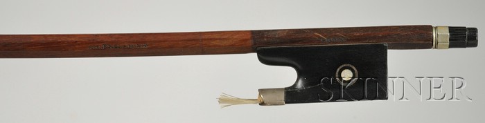 Appraisal: Nickel Mounted Violin Bow the round stick stamped TUBBS weight