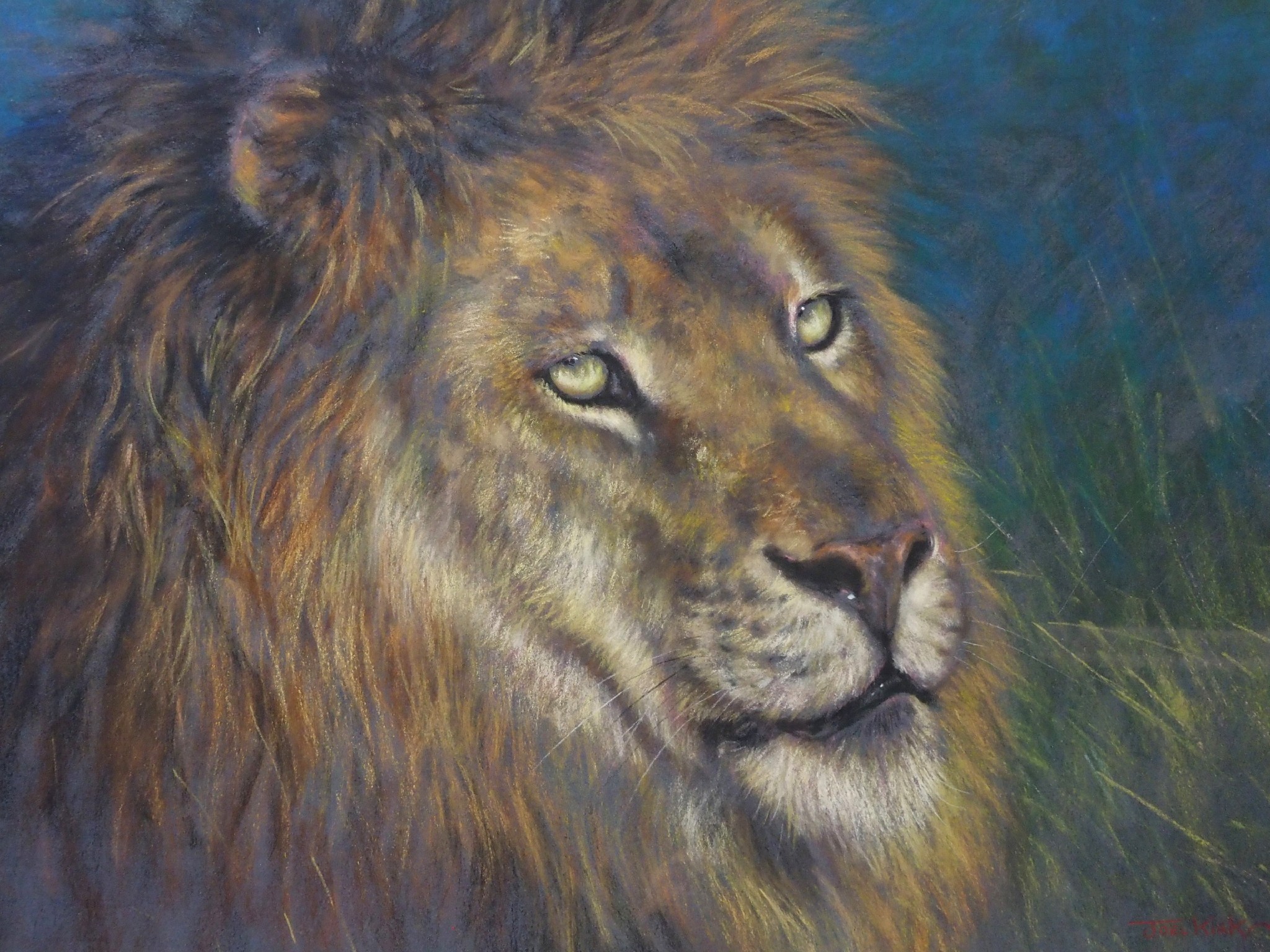 Appraisal: JOEL KIRK British b LIONPastel signed x cm x