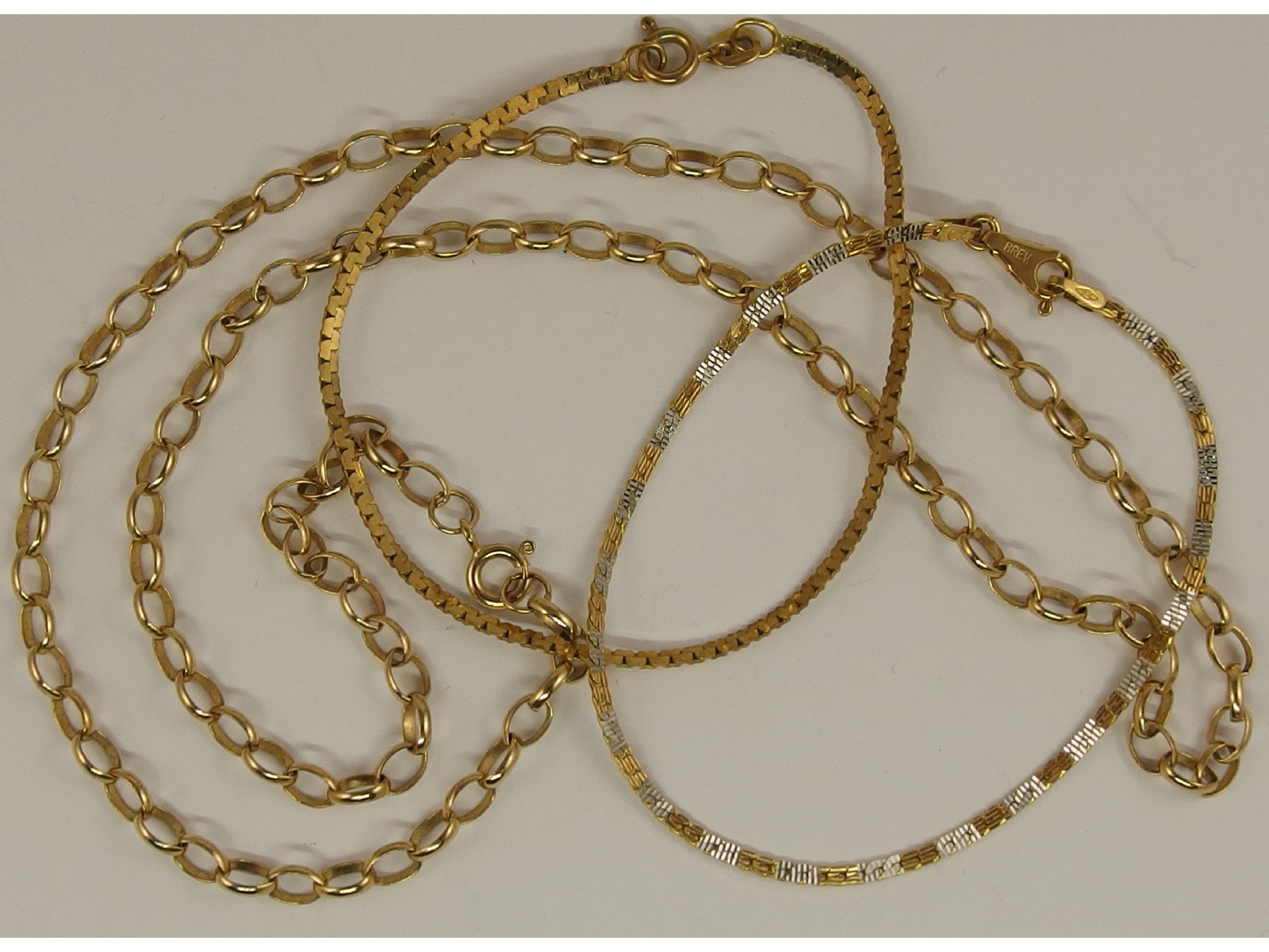 Appraisal: An ct gold bi-colour fancy chain bracelet a ct belcher