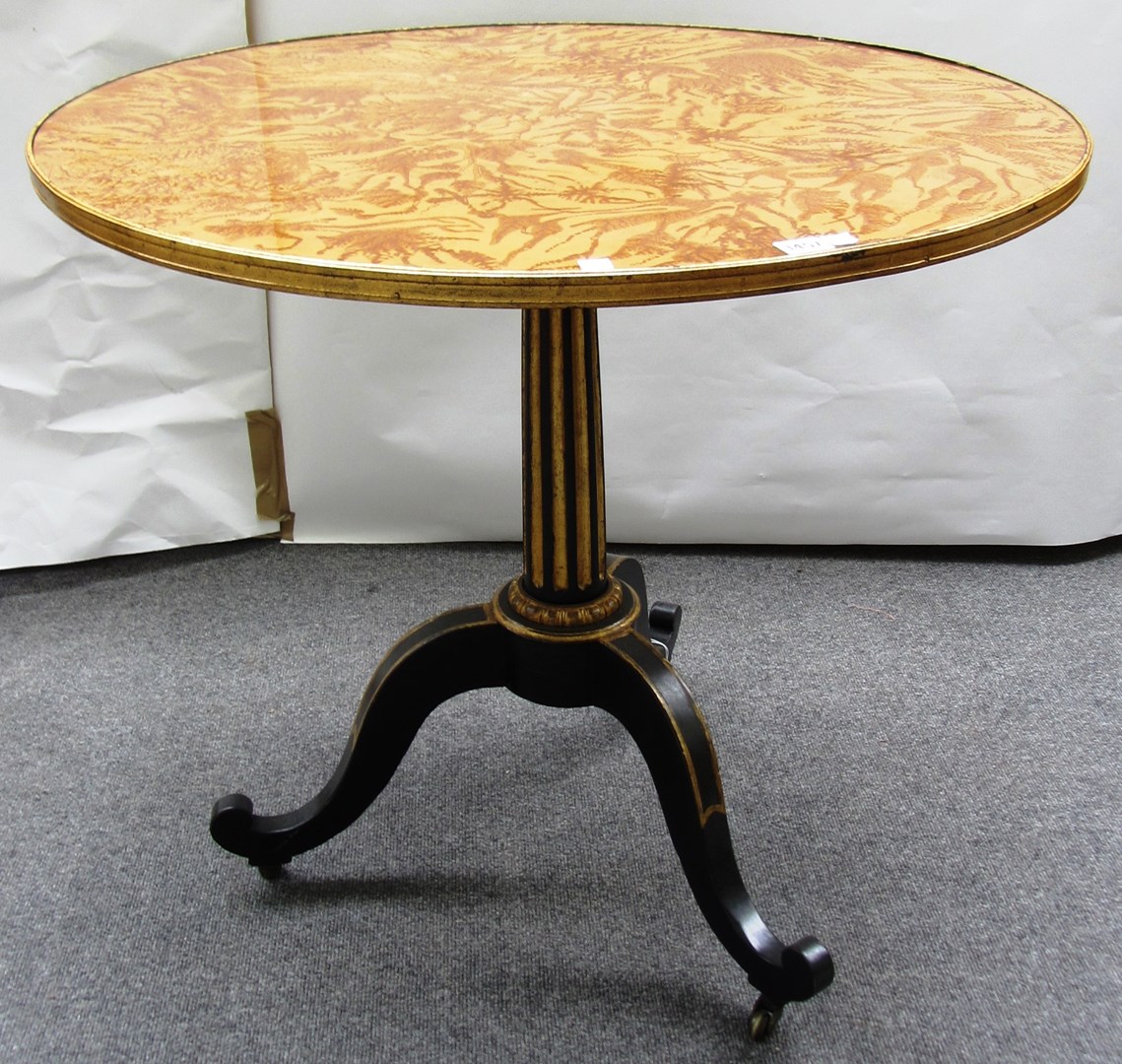 Appraisal: A th century North European oval tripod table on a